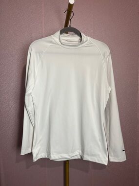 Puma White Long Sleeve Athletic Top